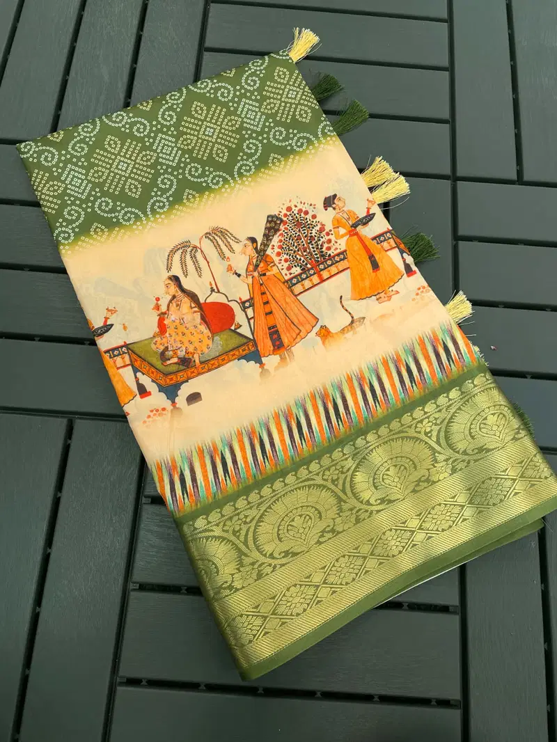 Psw Printed Designer Dola Silk Viscose jacquard weaving Border Sarees Wholesale Shop In Surat